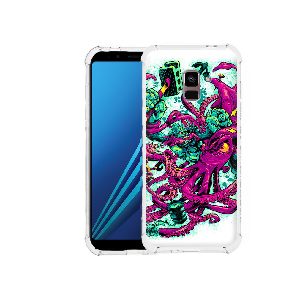 

Чехол MyPads Tocco для Samsung Galaxy A8 Plus фиолетовый кракен (PT119249.593.657), Tocco