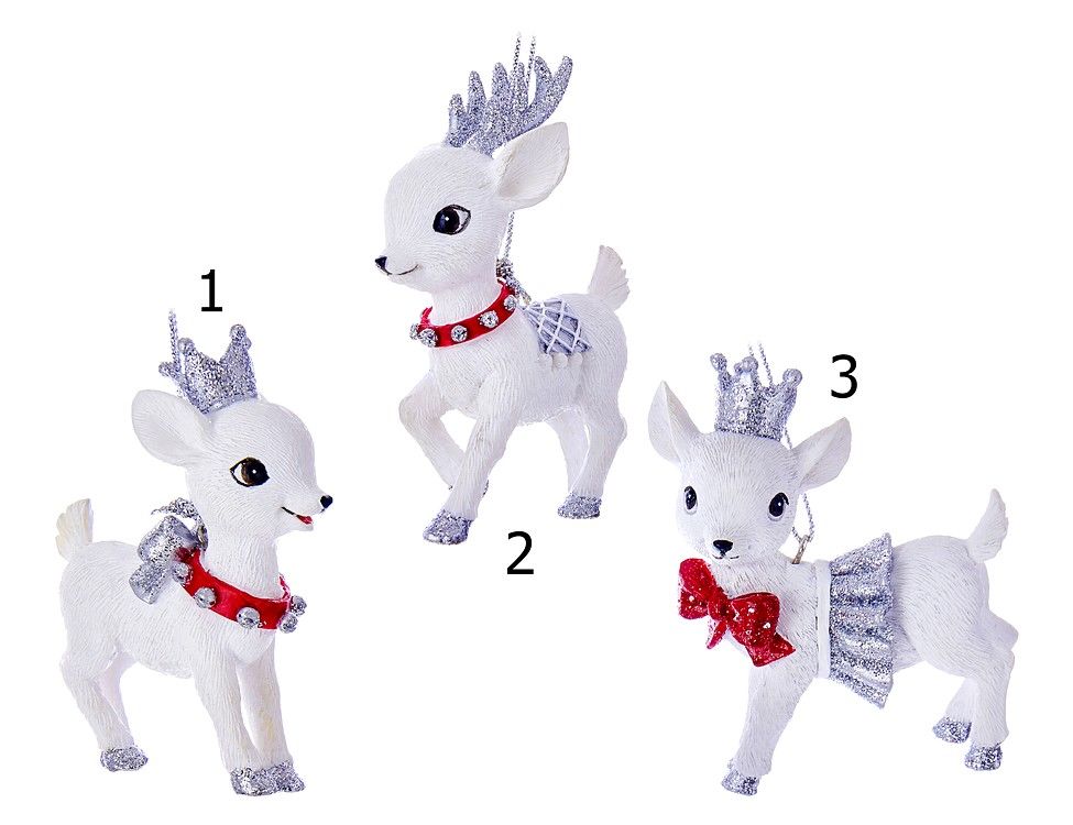 

Ёлочная игрушка ОЛЕНЁНОК СИЛЬВЕРИ, полистоун, 7.5 см, разные модели, Kurts Adler