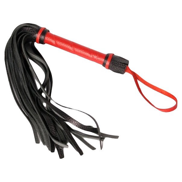 Плеть Sitabella многохвотая с красной рукоятью черная 40 см