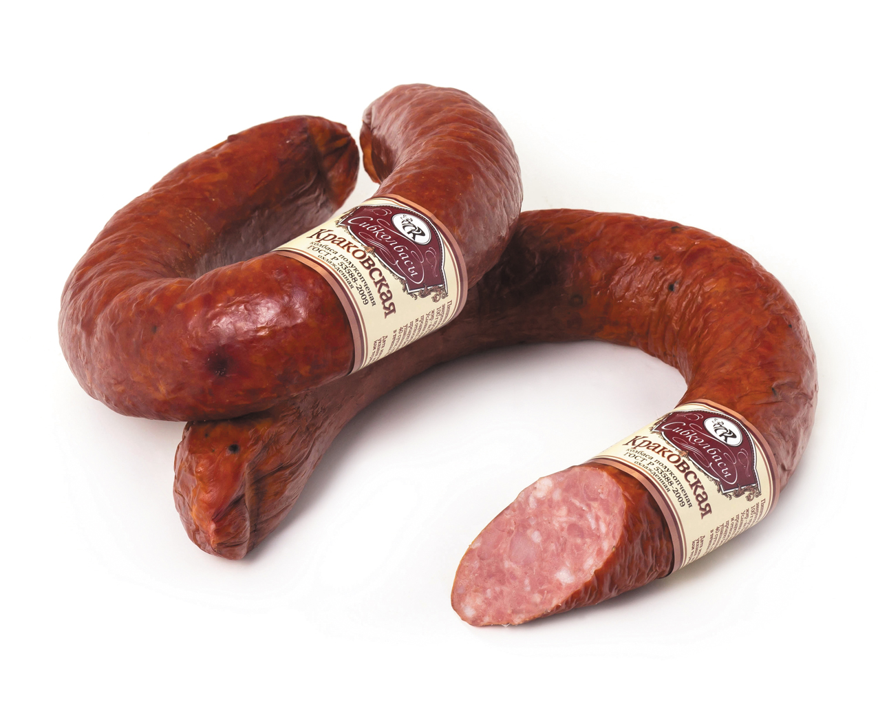 

Колбаса Сибколбасы Краковская полукопченая +-1 кг