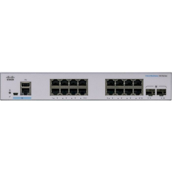 

Коммутатор Коммутатор CBS350 Managed 16-port GE, PoE, Ext PS, 2x1G SFP