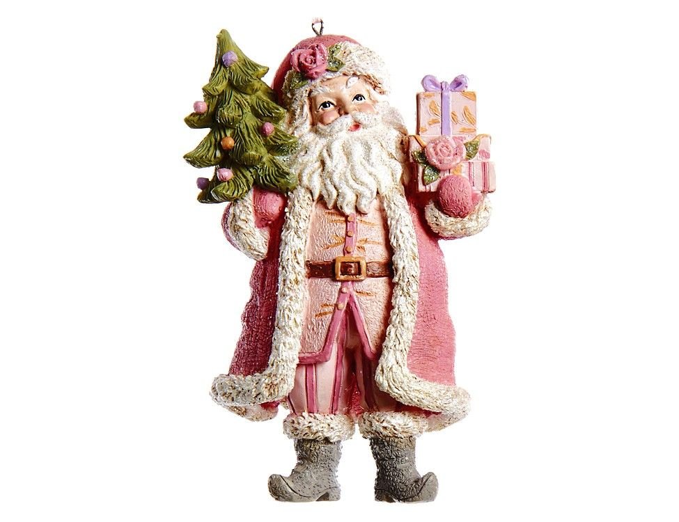 Елочная игрушка Kurts Adler Санта с елкой для барби полистоун eli--E0528-1 1 шт. розовый