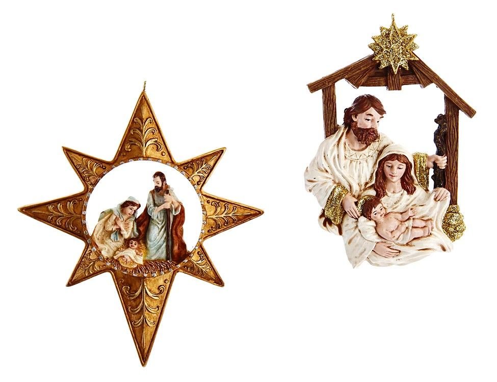 Елочная игрушка Kurts Adler Святое семейство в лучах звезды eli--E0612-1 1 шт. коричневый