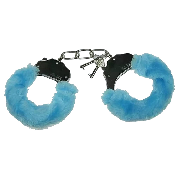 Наручники Сима-ленд плюшевые с ключиками голубые