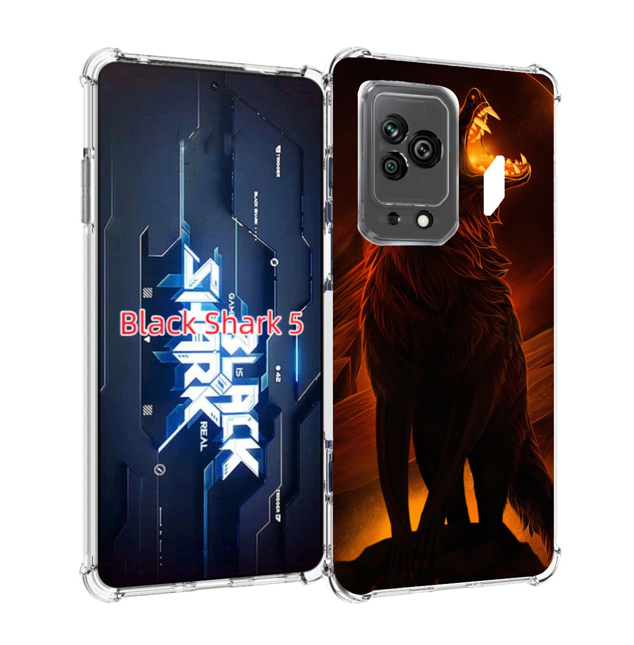 

Чехол MyPads волчара с огнем внутри для Xiaomi Black Shark 5, Прозрачный, Tocco