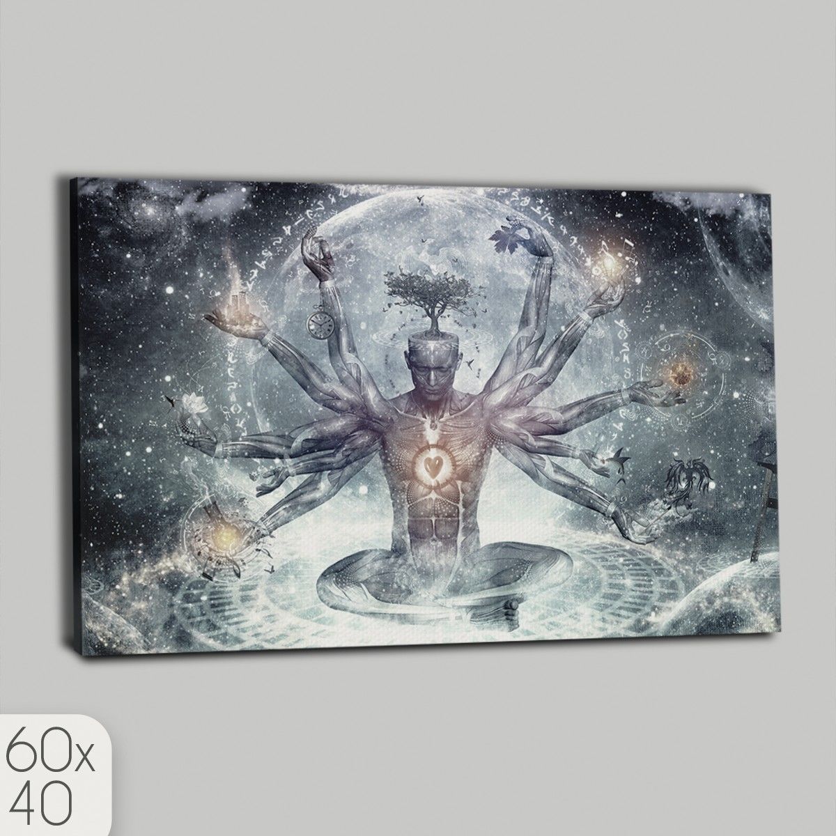 Картина интерьерная на холсте эзотерика души тела космоса провидения таинств йога - 2044