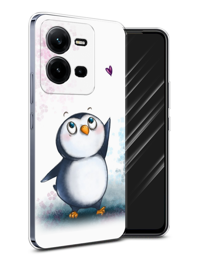 

Чехол Awog на Vivo V25e / Виво V25e "Пингвин и сердечко", Белый