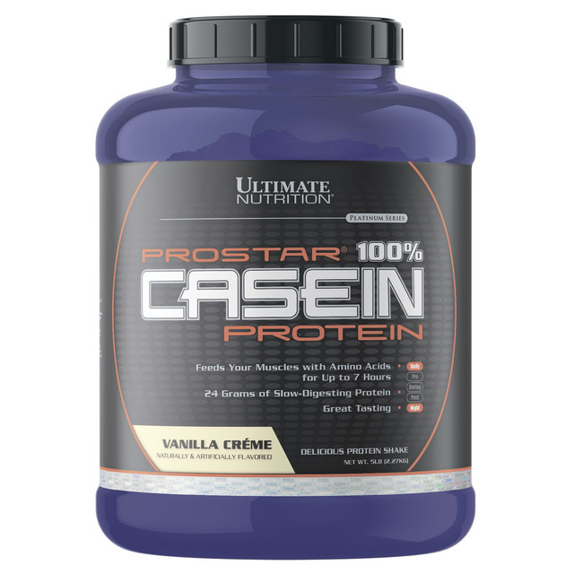 фото Бад ultimate nutrition prostar 100% casein со вкусом ванильный крем, порошок 2270 гр