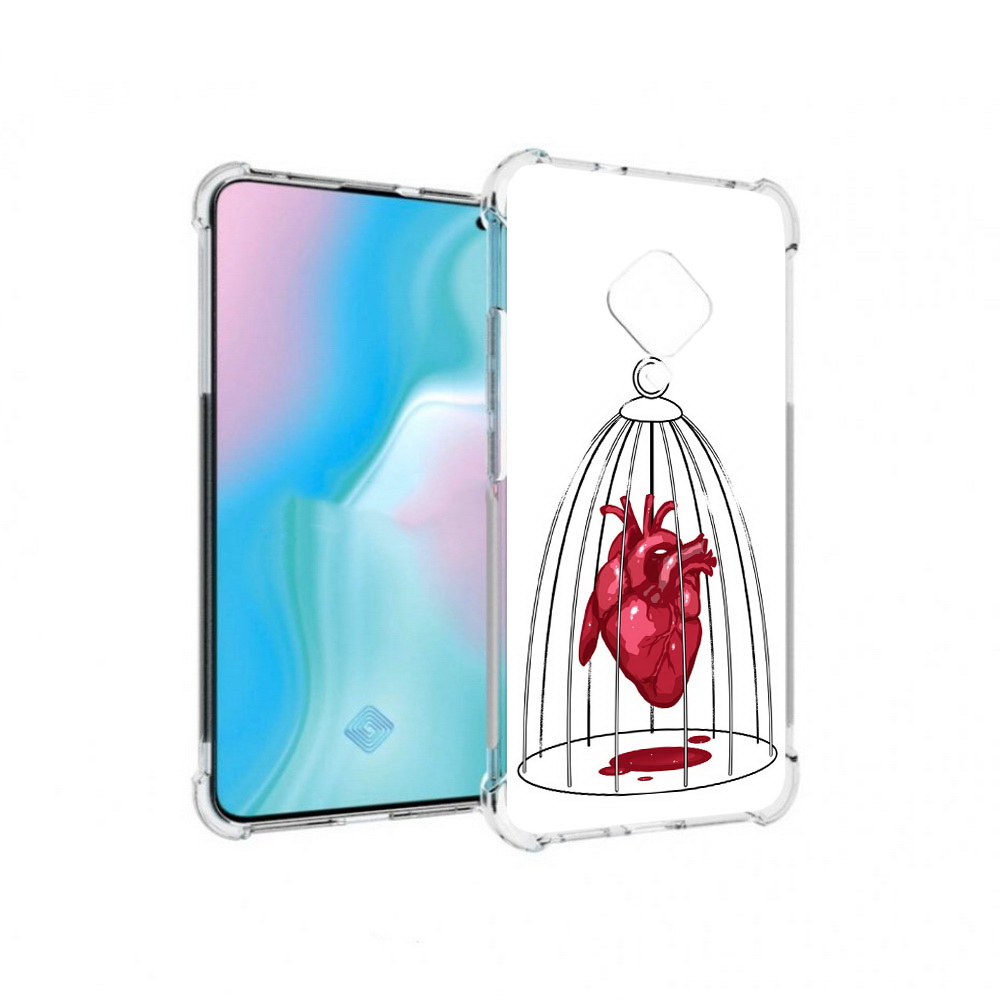 

Чехол MyPads Tocco для Vivo S5 сердце в клетке (PT226962.406.597), Прозрачный, Tocco