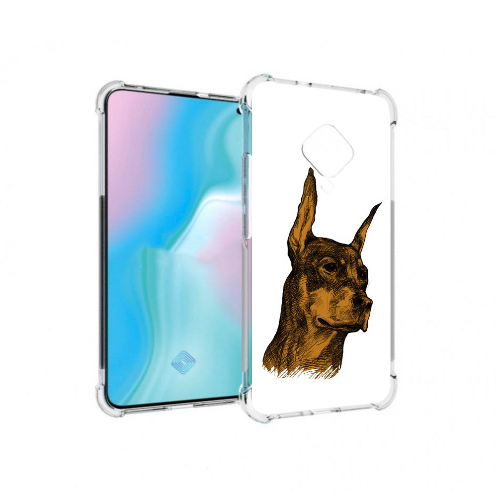 

Чехол MyPads Tocco для Vivo S5 скетч доберман (PT226962.406.605), Прозрачный, Tocco