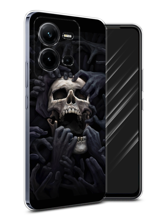 

Чехол Awog на Vivo V25e / Виво V25e "Череп 29", Черный;серый
