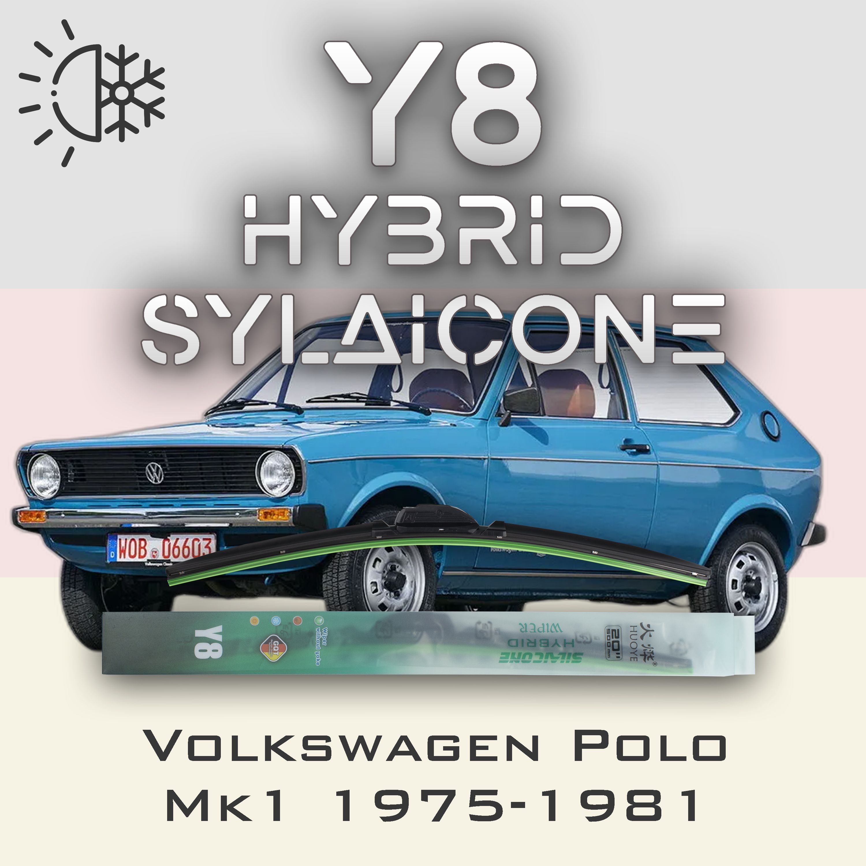 

Комплект щеток стеклоочистителя HUOYE Y8-Volkswagen Polo Mk1 1975-1981, Y8
