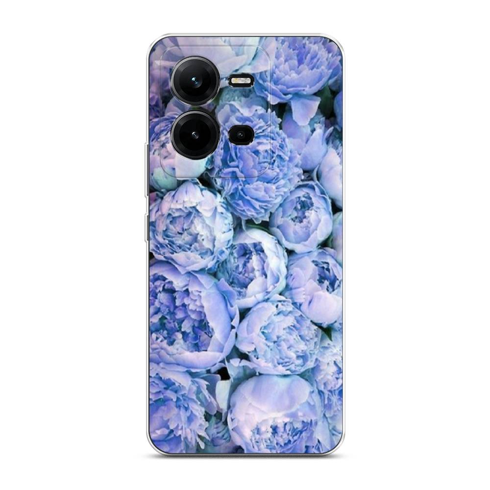 

Чехол Awog на Vivo V25e / Виво V25e "Пионы голубые", Голубой