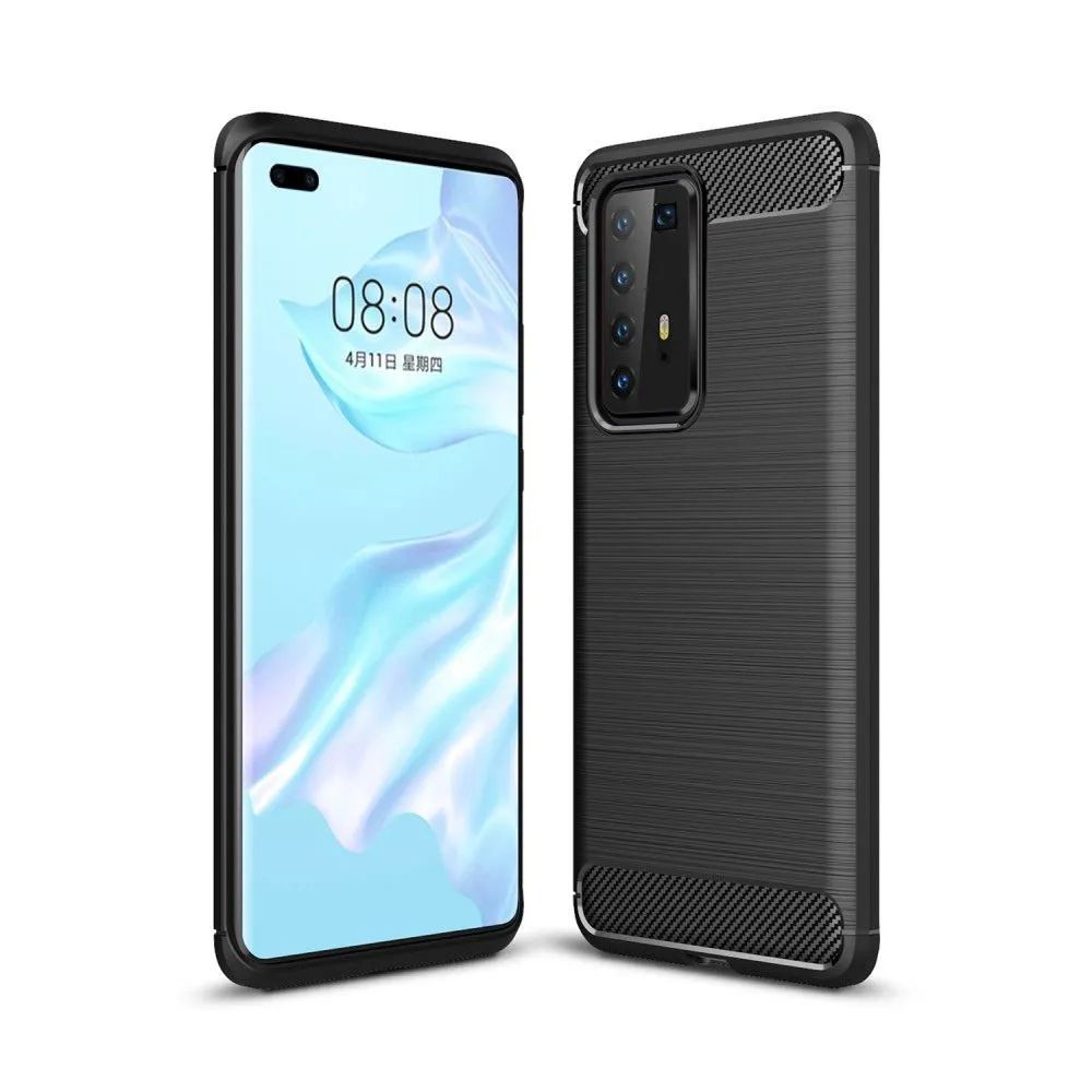 

Чехол силиконовый для Huawei P40 Carbon series черный, Huawei P40 Carbon series