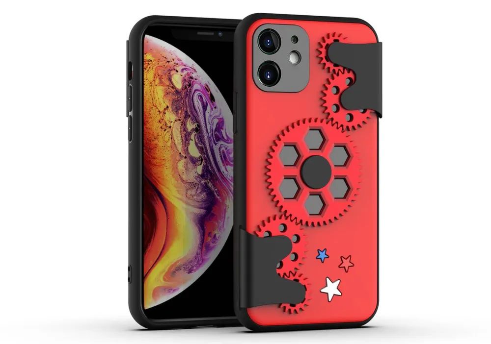 

Чехол силиконовый для iPhone 11 6.1" Steampunk (стимпанк) красный, iPhone 11 6.1" Spiner series (антистресс)