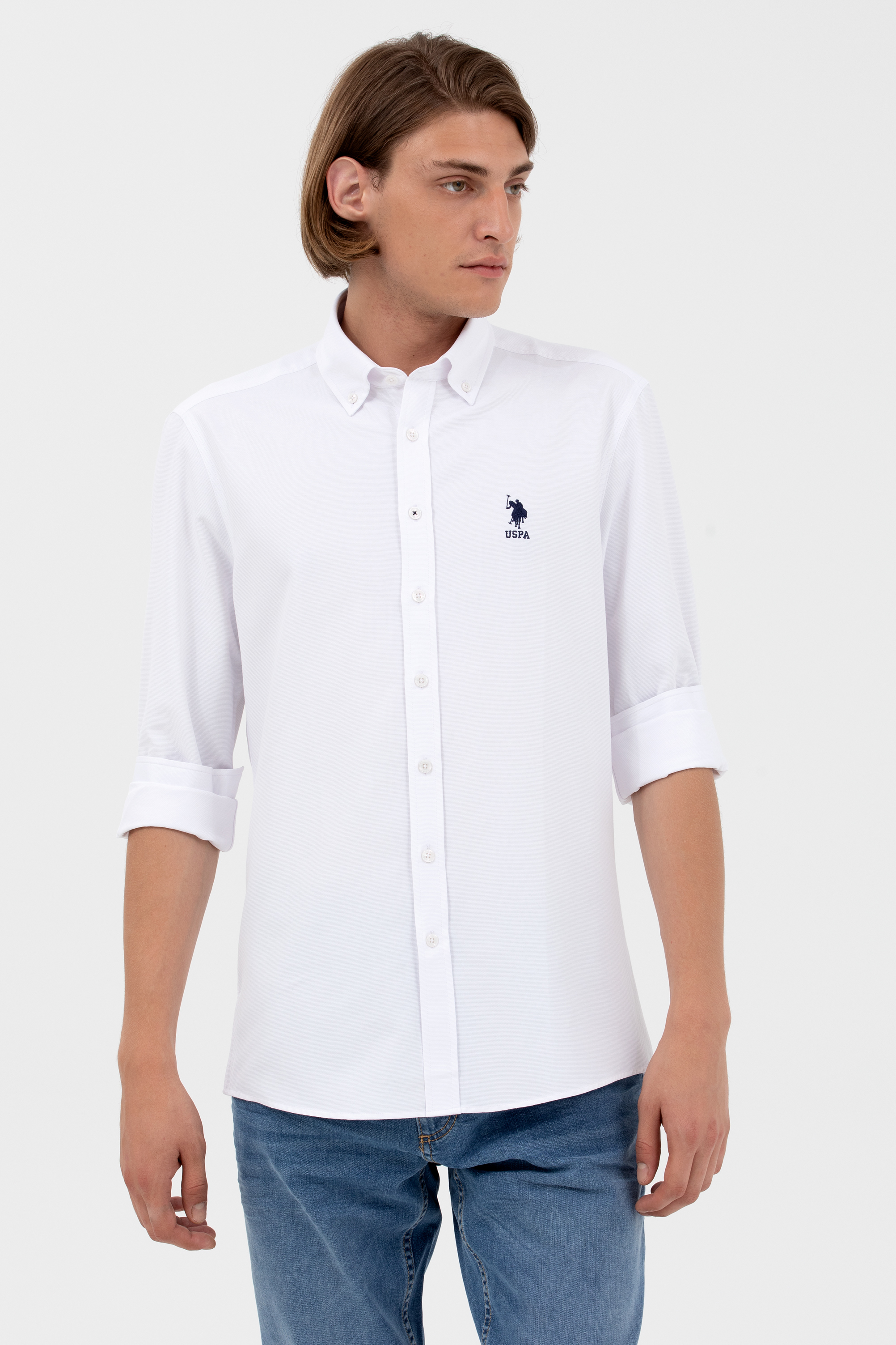 Рубашка мужская U.S. POLO Assn. G081GL004-000-1571130-NOVA023Y белая 2XS