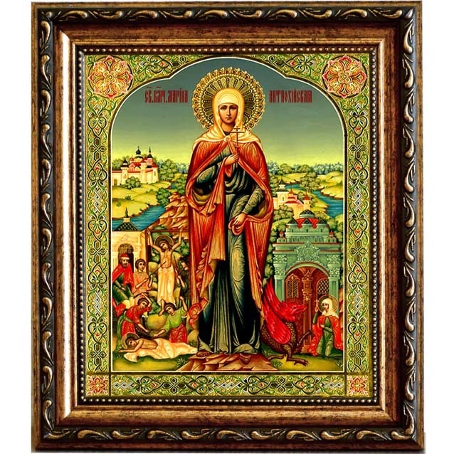 

Марина (Маргарита) Антиохийская Святая великомученица. Икона на холсте.