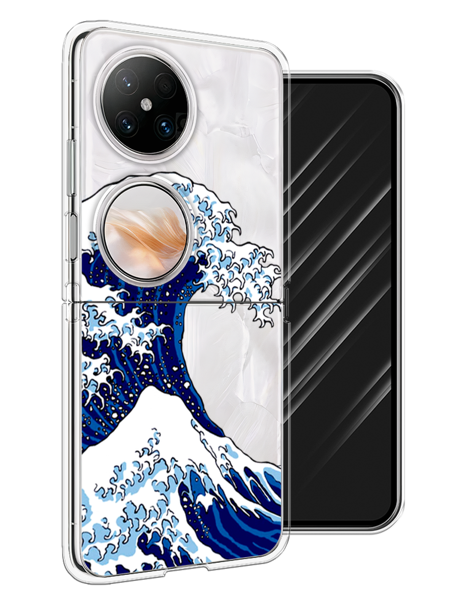 

Чехол Awog на Huawei Pocket 2 "Волна в Канагаве", Синий;белый, 6123850-1