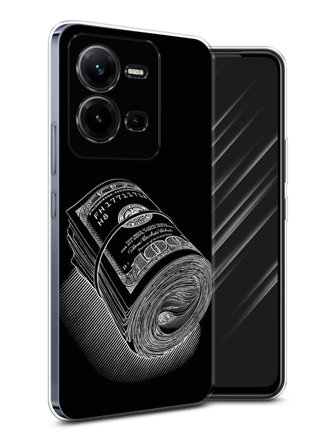 

Чехол Awog на Vivo V25e / Виво V25e "Кубышка денег", Черный;серебристый