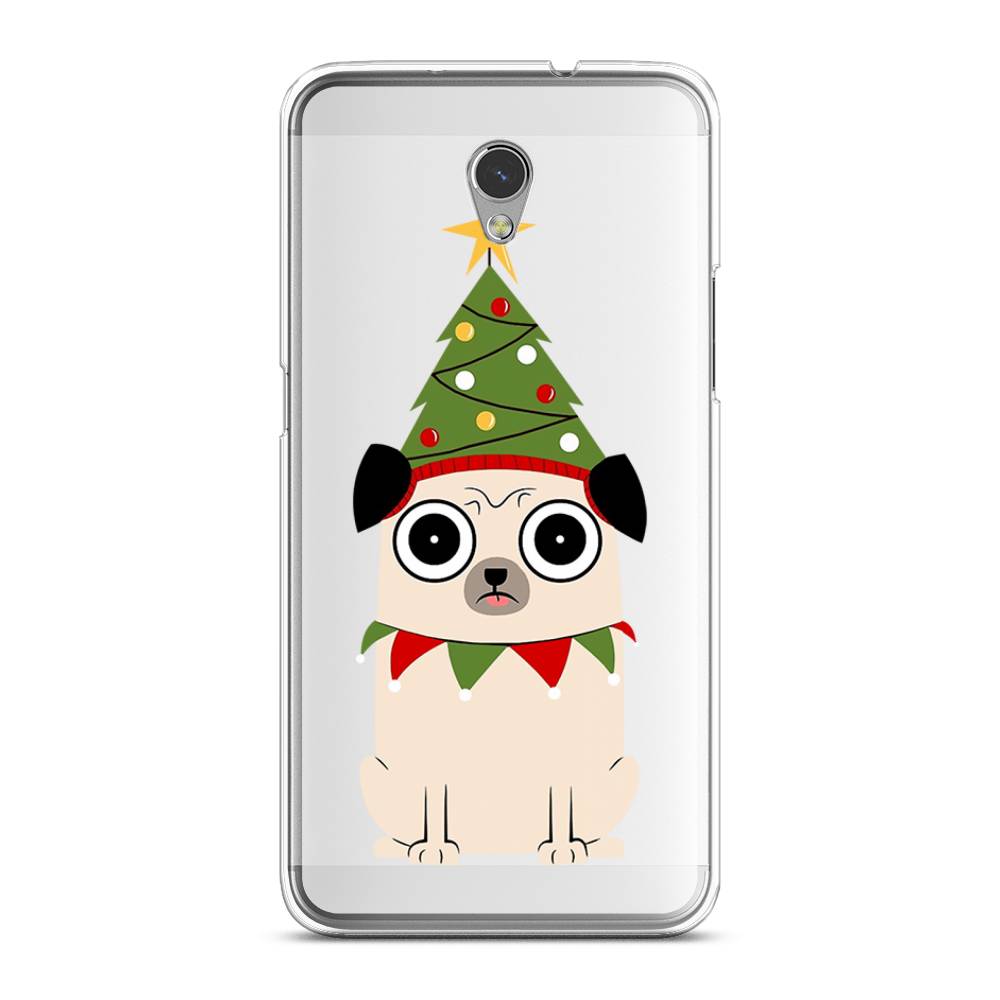 

Чехол на ZTE Blade V7 "Собачка с ёлочкой", Бежевый;красный;зеленый, 131150-1