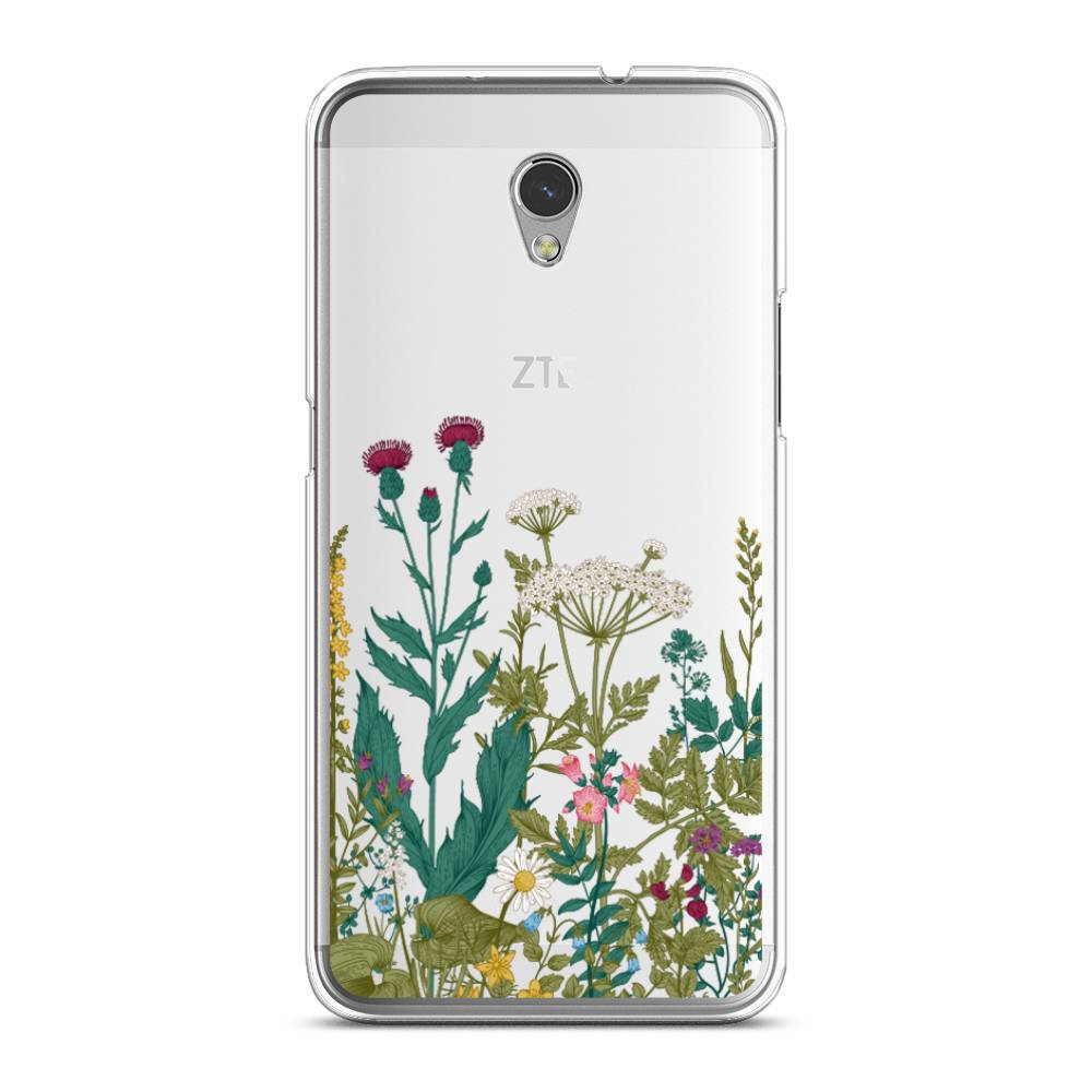 

Чехол на ZTE Blade V7 "Дикие полевые цветы", Зеленый;розовый;белый, 131150-2