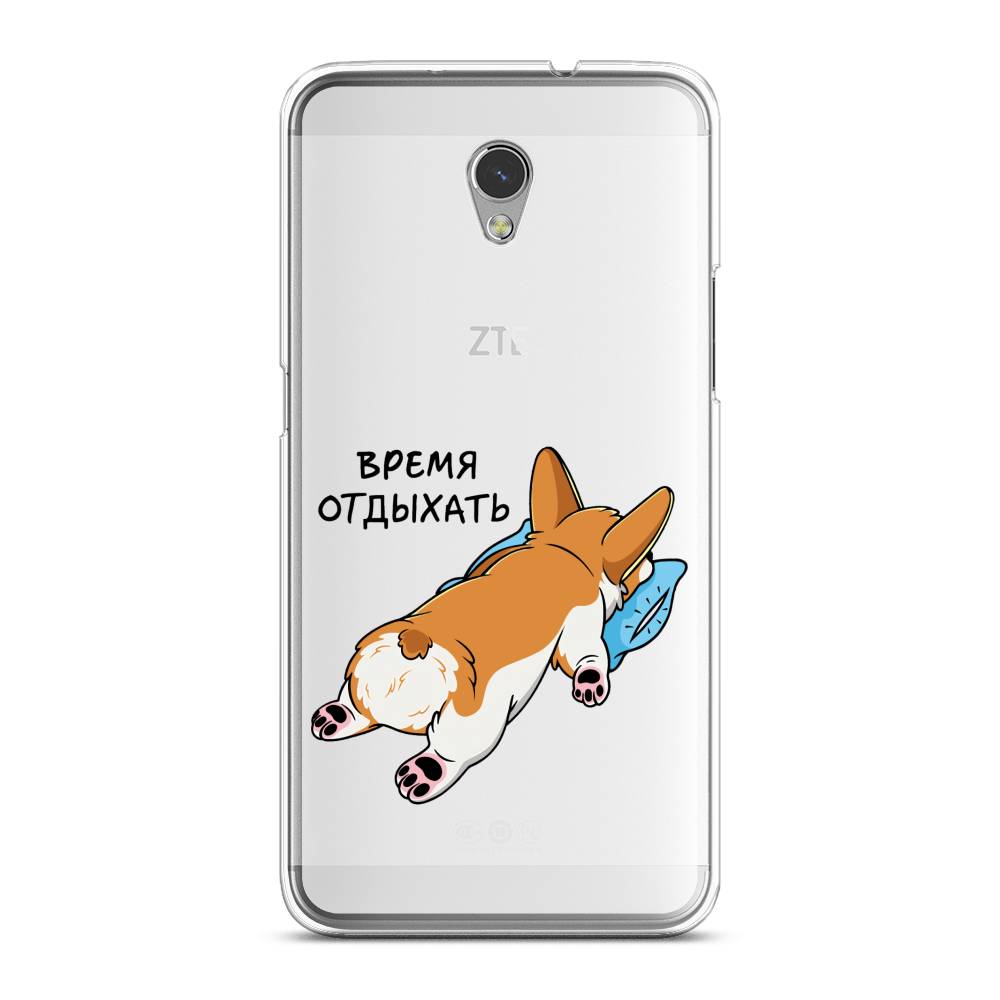 

Чехол на ZTE Blade V7 "Корги отдыхает", Черный;коричневый;голубой, 131150-1