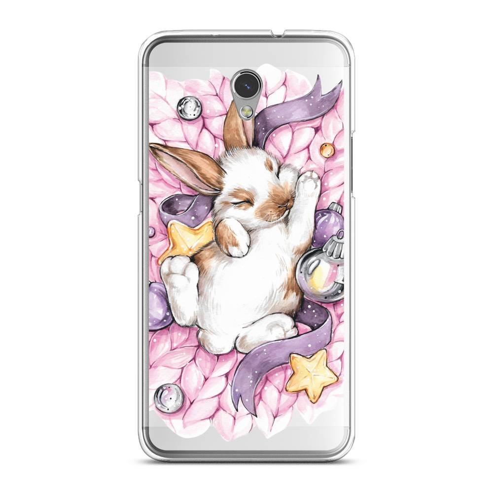 

Чехол на ZTE Blade V7 "Кролик спит", Розовый;белый, 131150-5
