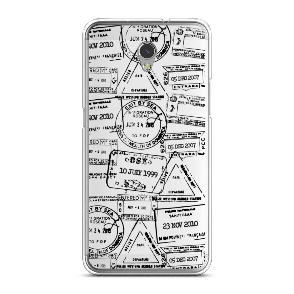 

Чехол на ZTE Blade V7 "Visa stamps 2", Белый;черный;серый, 131150-2