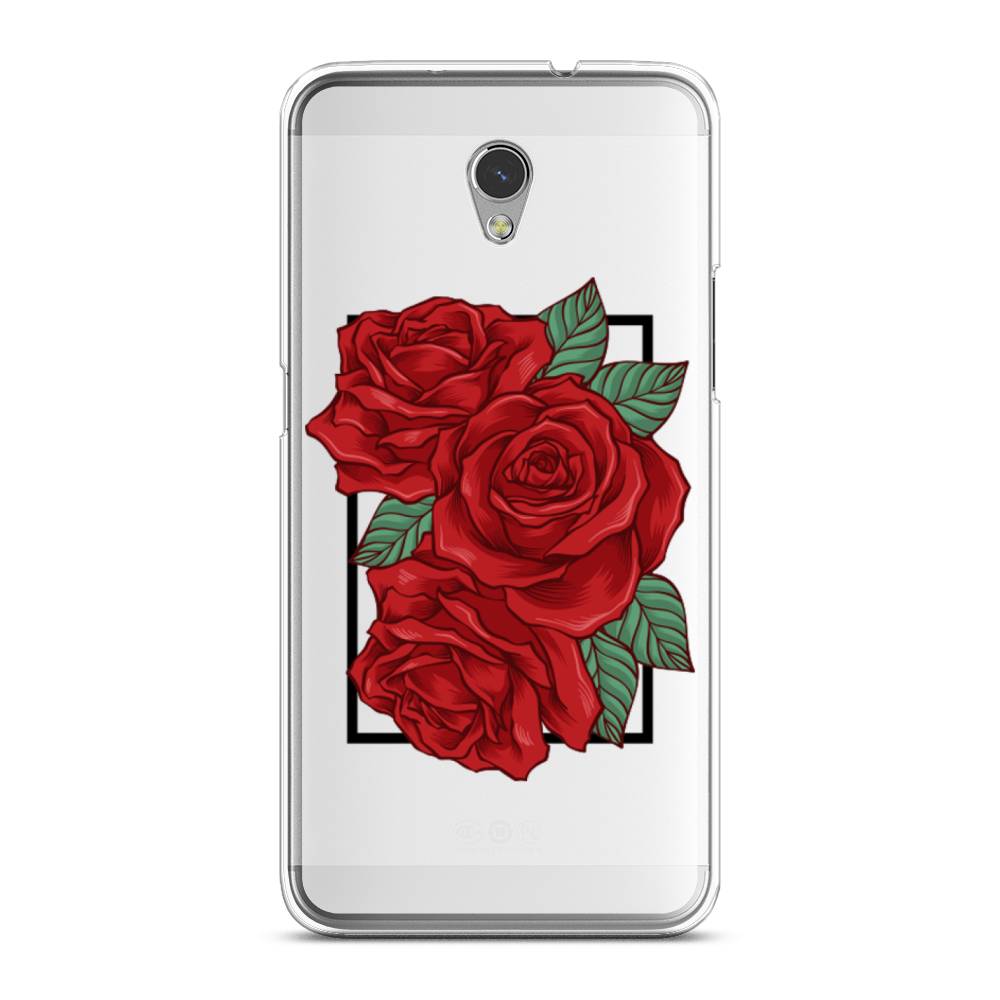 

Чехол на ZTE Blade V7 "Три алые розы", Красный, 131150-2