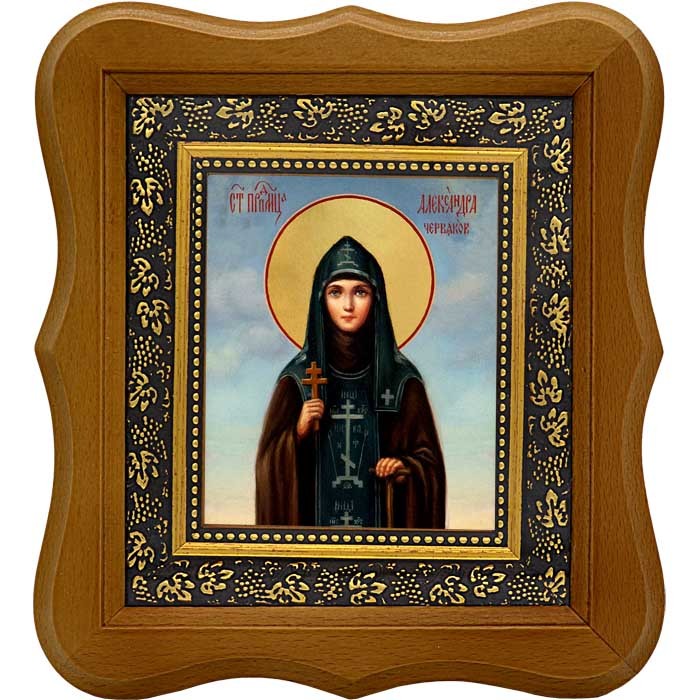 

Александра Червякова, схимонахиня, преподобномученица. Икона на холсте.