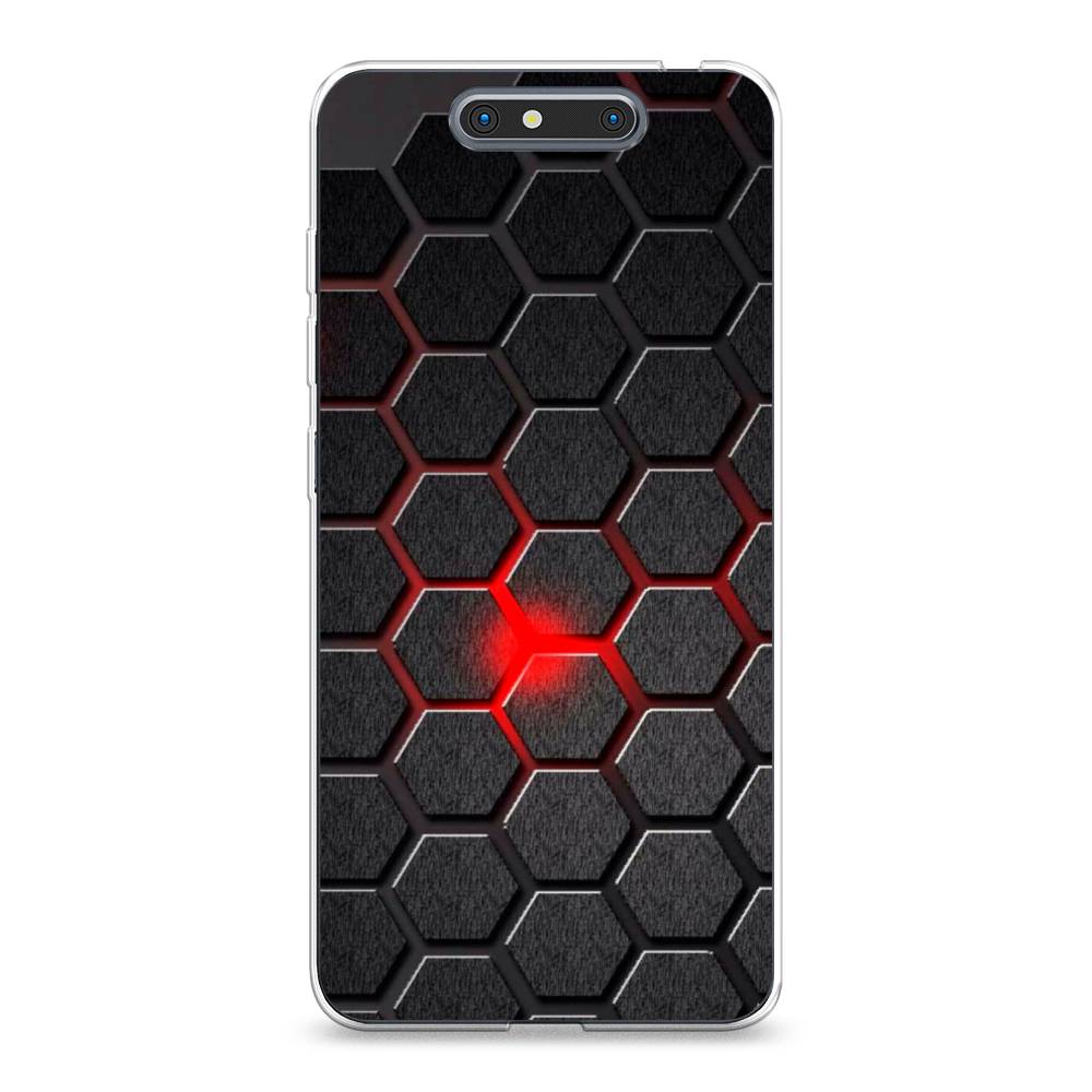 

Чехол на ZTE Blade V8 "Соты красные", Красный;черный;серый, 131250-3