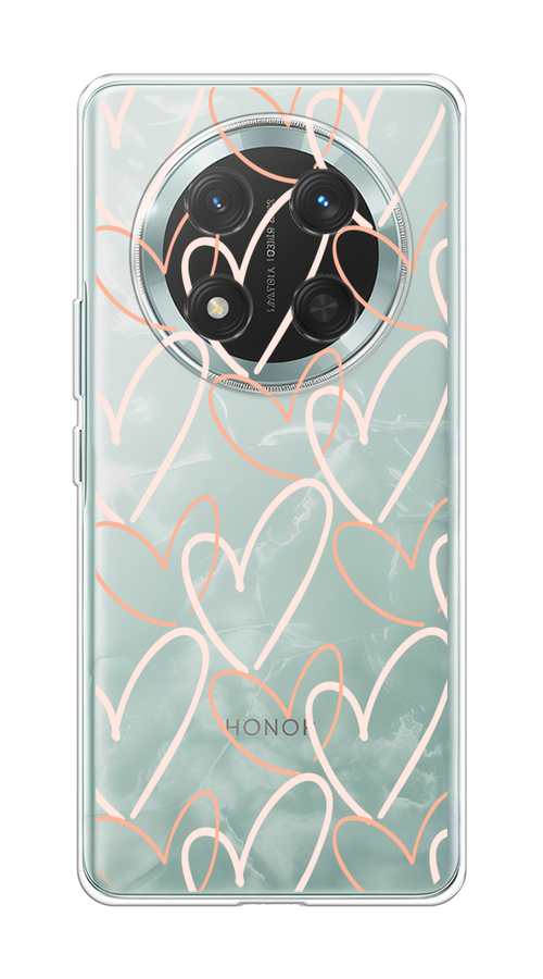

Чехол на Honor X9C/X60 Pro Узор из сердечек, Розовый;бежевый, 6125350-1