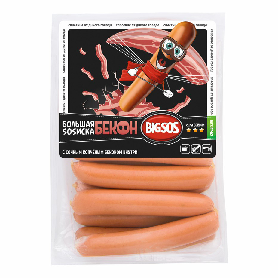 

Сосиски СПК Большая SOSиска бекон +-1 кг