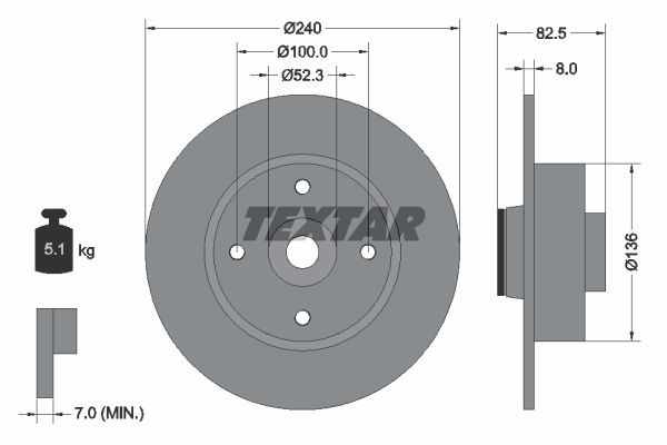 

Тормозной диск Textar 92154403