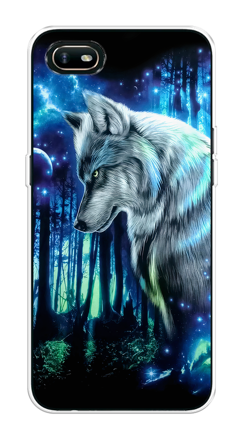 

Чехол на Oppo A1k "Сказочный волк", Синий;серебристый;черный, 252150-1