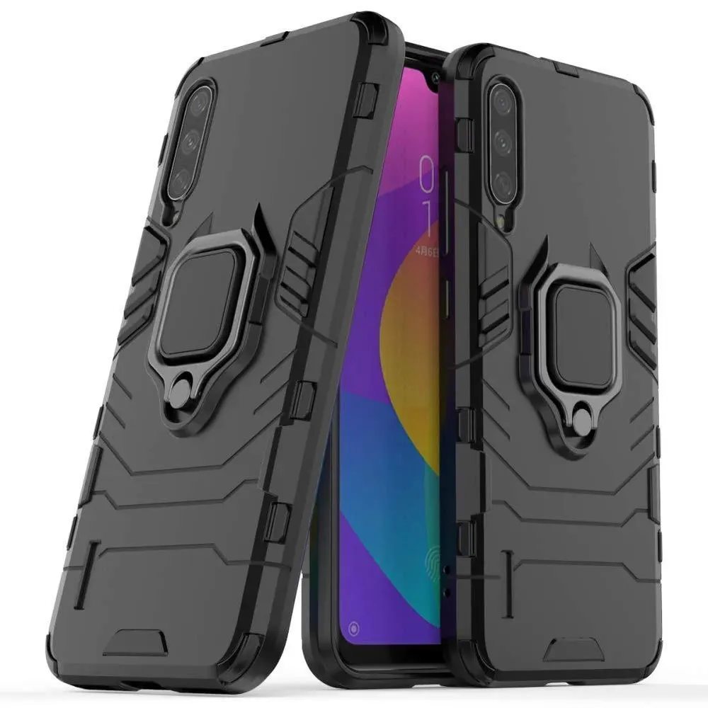 Чехол противоударный для Xiaomi Mi 10, Armor Ring Holder, черный