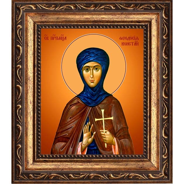 

Феодосия Константинопольская преподобномученица, дева. Икона на холсте.