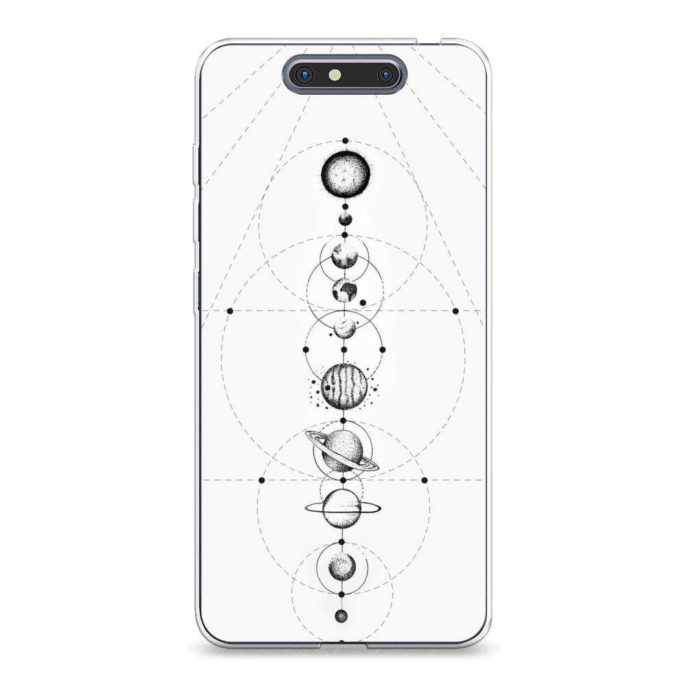 

Чехол на ZTE Blade V8 "Парад планет", Серый, 131250-2