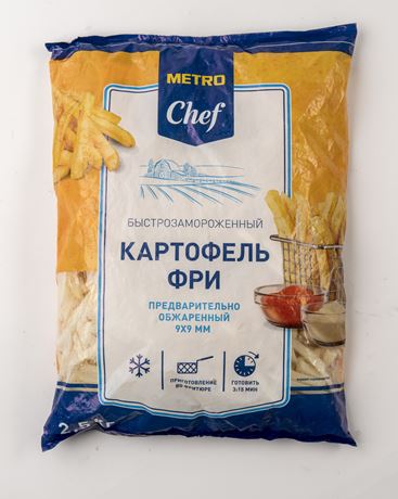 Картофель фри Metro Chef быстрозамороженный 9 х 9 мм 2,5 кг