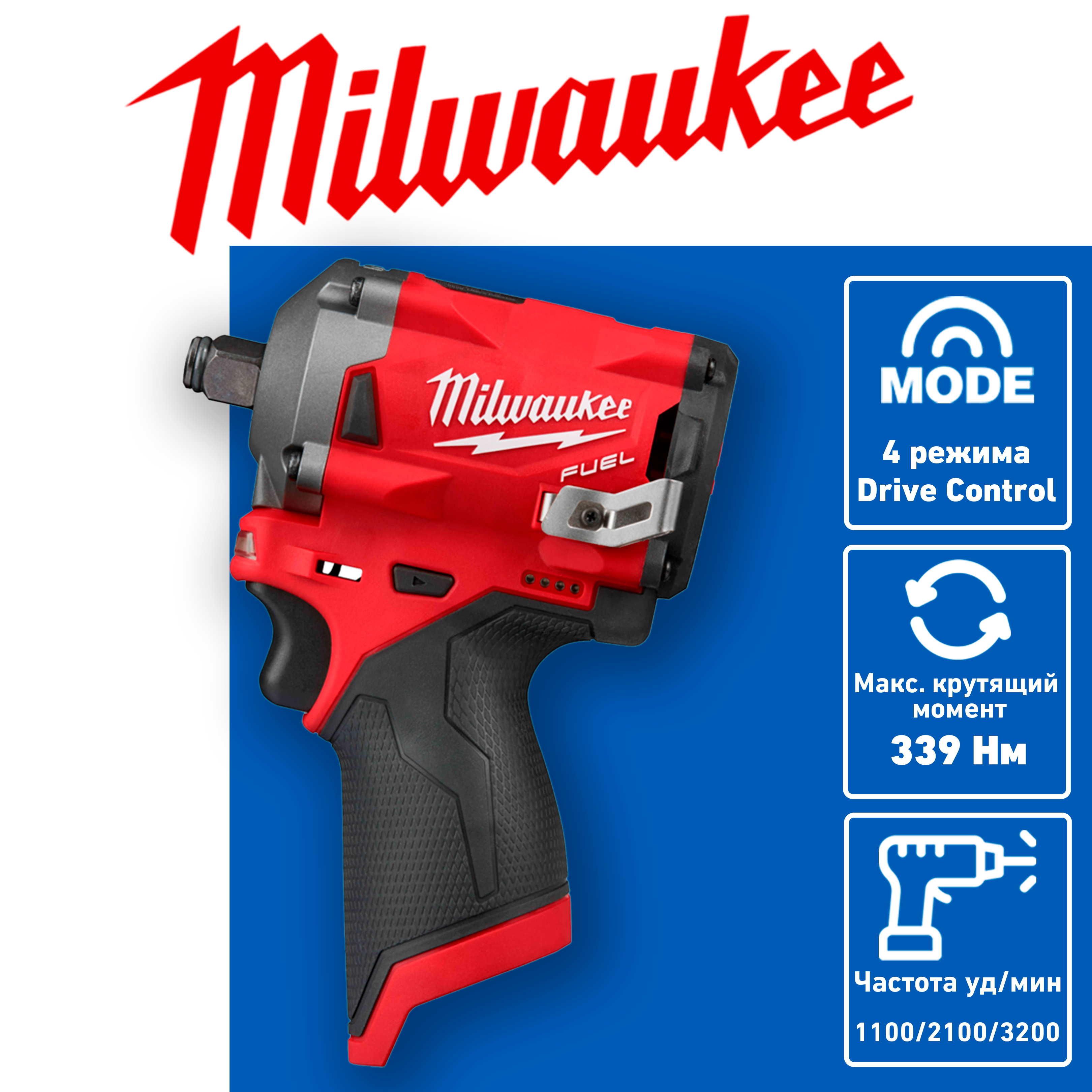 Аккумуляторный гайковерт Milwaukee M12 FIWF12-0 4933464615