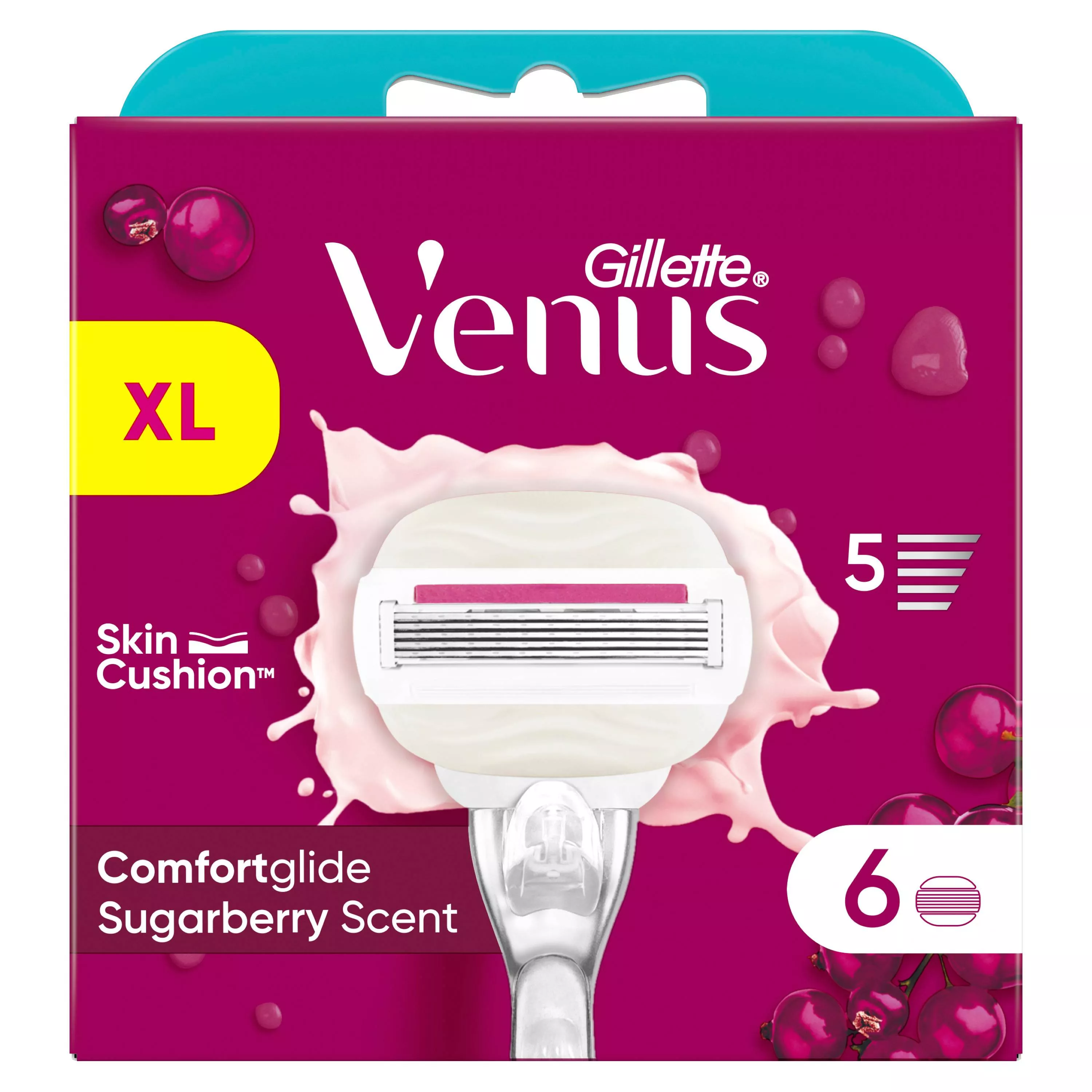 Сменные кассеты Gillette Venus Comfortglide & Olay Sugarberry, 6 шт сменные кассеты для женских бритв gillette venus comfortglide spa breeze 8 кассет