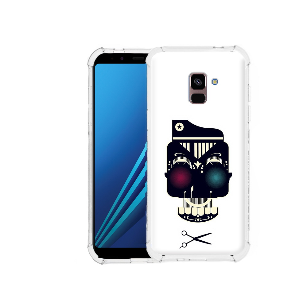 

Чехол MyPads Tocco для Samsung Galaxy A8 Plus черно белый скелет с яркими глазами, Tocco