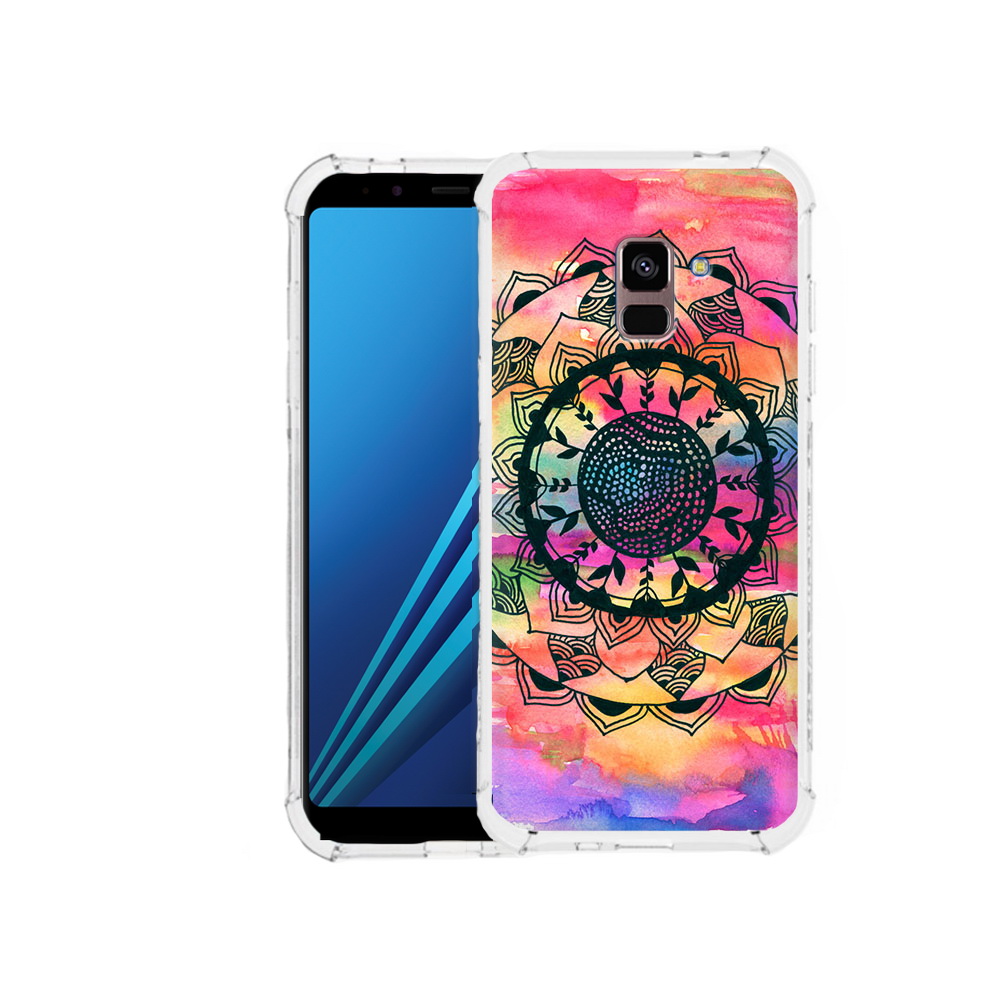

Чехол MyPads Tocco для Samsung Galaxy A8 Plus яркая абстракция круглый цветок, Tocco