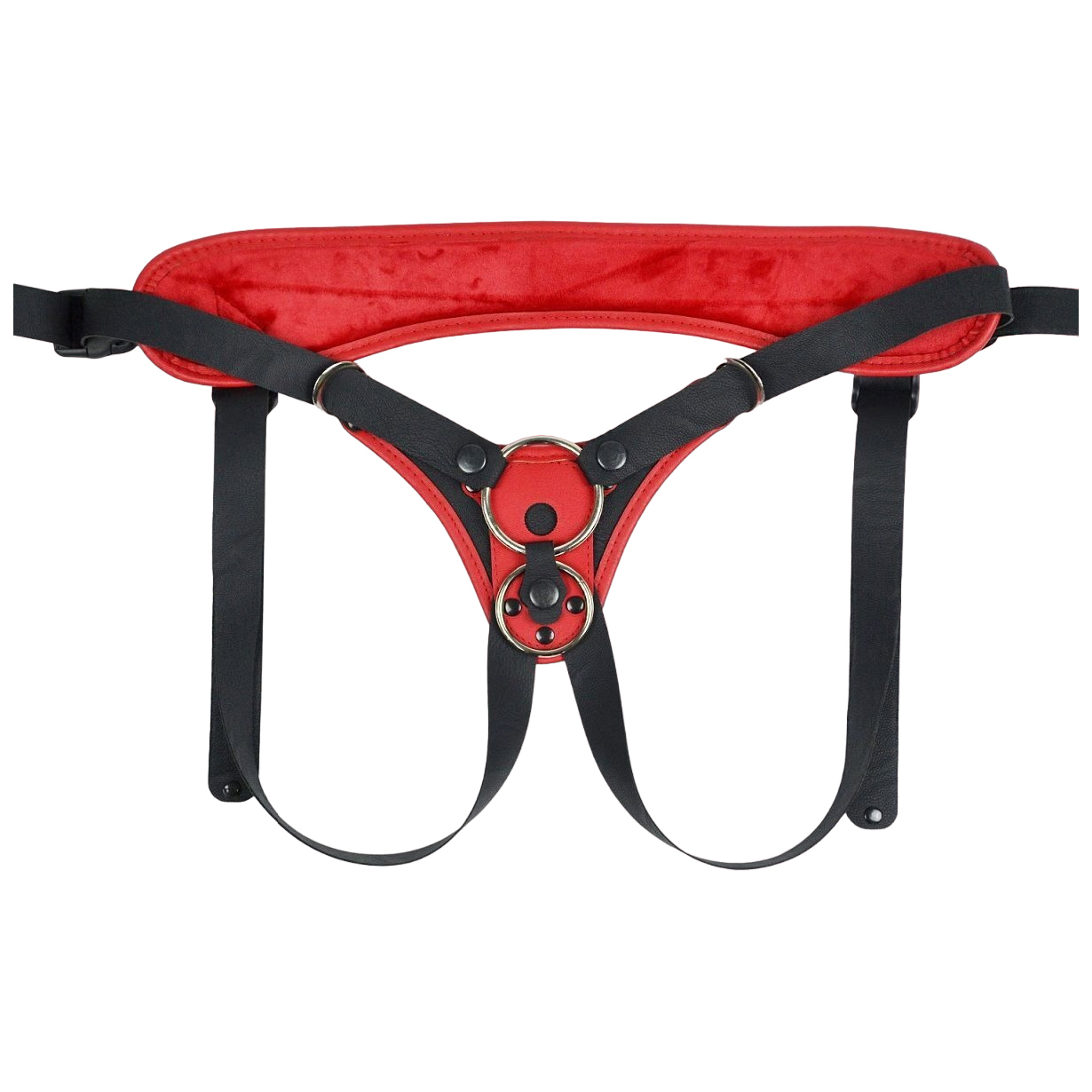 Универсальные трусики Lovetoy с 2 способами крепления насадок красно-черные