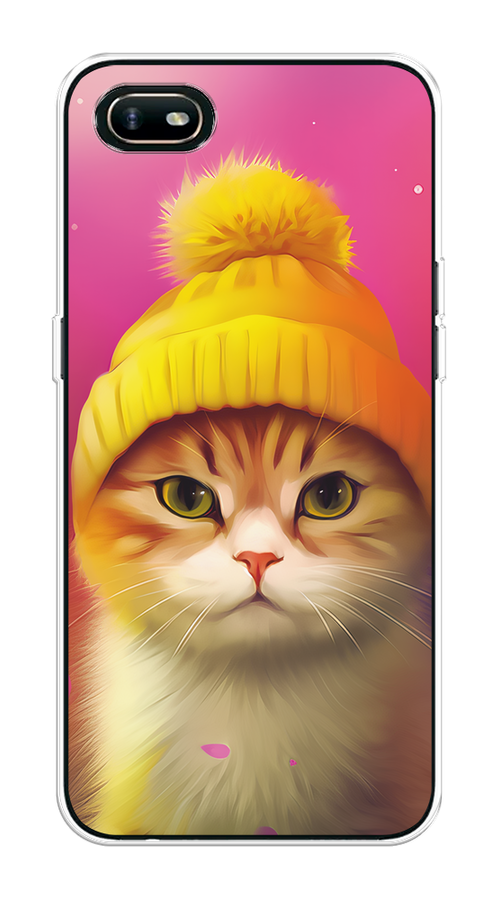 

Чехол на Oppo A1k "Котик в шапочке", Розовый;желтый;бежевый, 252150-1