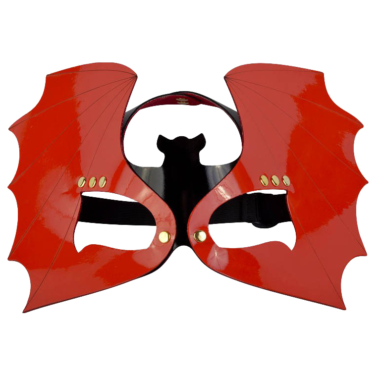 Маска Sitabella Летучая мышь лаковая красно-черная