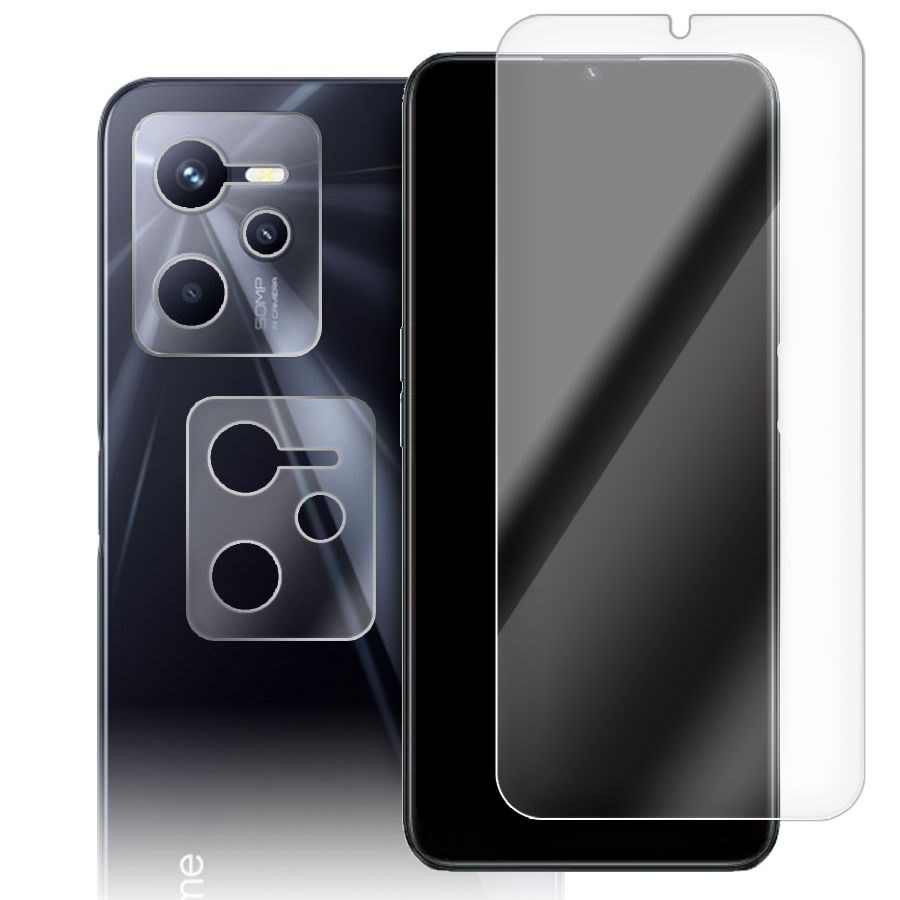 

Стекло защитное гибридное для Realme C35 + защита камеры (2 шт.)