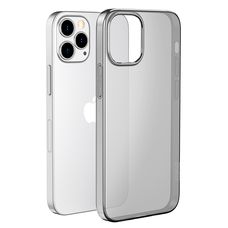 фото Чехол tpu light series для iphone 12 6.1, темно-прозрачный, 0,8 мм hoco