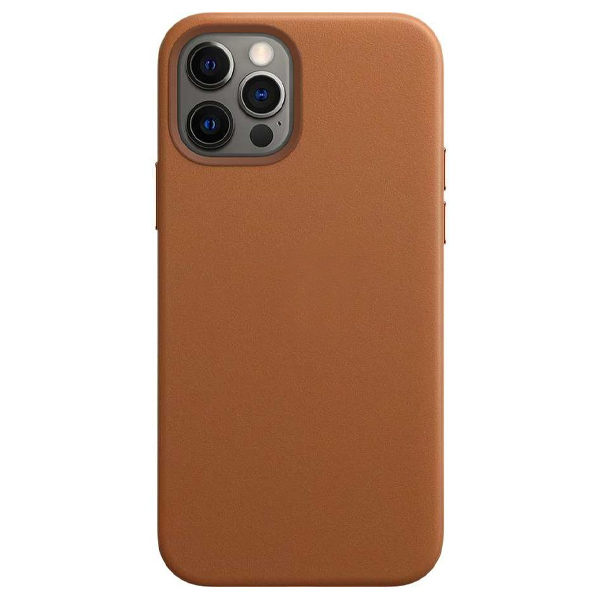 

Чехол leather case magsafe для iphone 12 Pro max 6.7 (3), коричневый