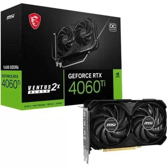 

Видеокарта MSI NVIDIA GeForce RTX 4060 Ti Ventus 2X Black, Черный, GeForce RTX 4060 Ti Ventus 2X Black